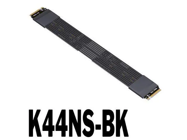 Alt view image 2 of 7 - PCIe 5.0 M.2 NGFF NVMe Key M Male to Male Flat Extender Cable Gen5 (K44NS-BK(Tx-Rx), 50cm)