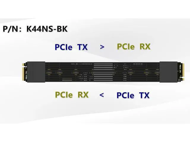 Alt view image 3 of 7 - PCIe 5.0 M.2 NGFF NVMe Key M Male to Male Flat Extender Cable Gen5 (K44NS-BK(Tx-Rx), 50cm)