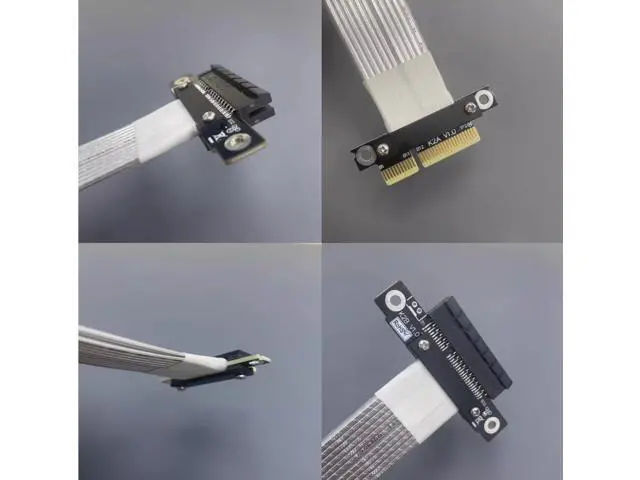 Alt view image 3 of 3 - ADT-Link PCI Express 4.0 x4 to x4 Extension Riser Cable Adapter Full Speed with Metal Shield (K22AB, 100cm)