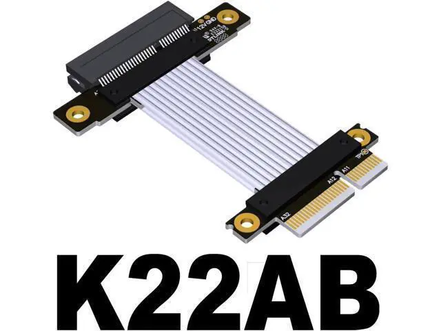 Alt view image 2 of 3 - ADT-Link PCI Express 4.0 x4 to x4 Extension Riser Cable Adapter Full Speed with Metal Shield (K22AB, 100cm)