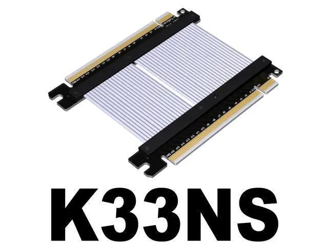Alt view image 2 of 5 - PCIe 4.0 x16 to x16 Male to Male/Female to Female Extension Cable for PCIe x16 Board to Board Jumpers Silver-Plated Wire Low Impedance Gen4 (K33NS(Tx to Rx/Rx to Tx), 30cm)