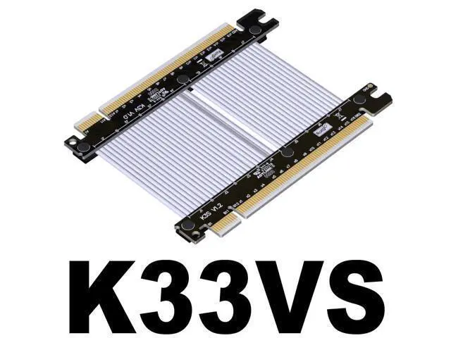 Alt view image 2 of 4 - PCIe 4.0 x16 to x16 Male to Male/Female to Female Extension Cable for PCIe x16 Board to Board Jumpers Silver-Plated Wire Low Impedance Gen4 (K33VS(Tx to Tx/Rx to Rx), 50cm)
