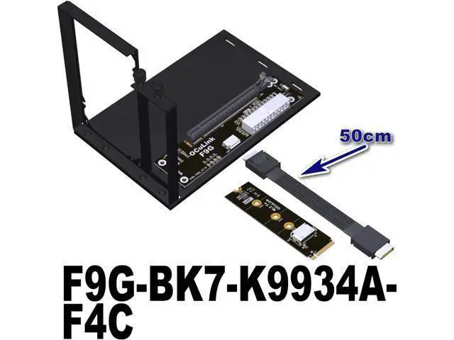 Alt view image 2 of 7 - M.2 NVMe to Oculink(SFF-8611/SFF-8612) to PCI Express x16 eGPU Adapter for GPD Win Max2 External Graphics Card & SSD (F9G-BK7-K9934A-F4C-50cm)