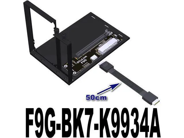 Alt view image 2 of 6 - ADT-Link PCIe 4.0 Oculink(SFF-8611/SFF-8612) to PCI Express x16 eGPU Adapter for GPD Win Max2 External Graphics Card & SSD (F9G-BK7-K9934A-50cm)