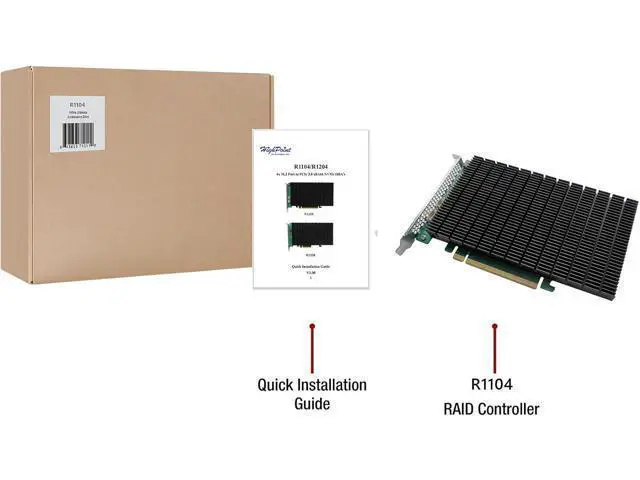 Alt view image 4 of 4 - HigH-Point 4-Port M.2 Rocket 1104 PCIe Gen3 NVMe HBA for Windows, Mac, Linux and, VMWare Systems.