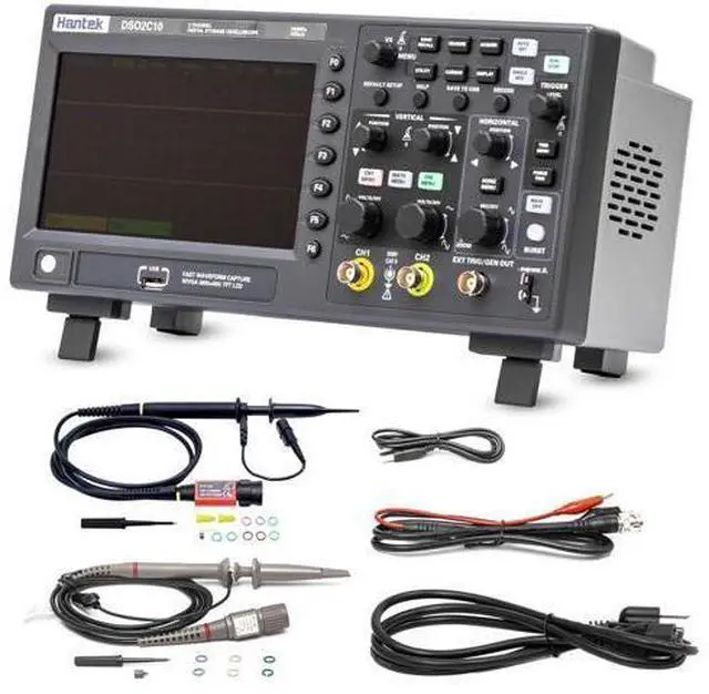 Main image of Hantek DSO2C10 Digital Storage Oscilloscope 100MHz Bandwidth 2CH Dual Channel 1GSa/s 8M Memory Depth with High Voltage Probre