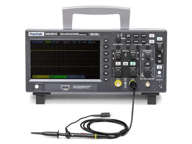 Alt view image 2 of 7 - Hantek DSO2D15 Digital Storage Lab Oscilloscopes150MHz Bandwidth 2CH Dual Channel 1GSa/s 8M Memory Depth with 1CH Waveform Generator with High Voltage Probe