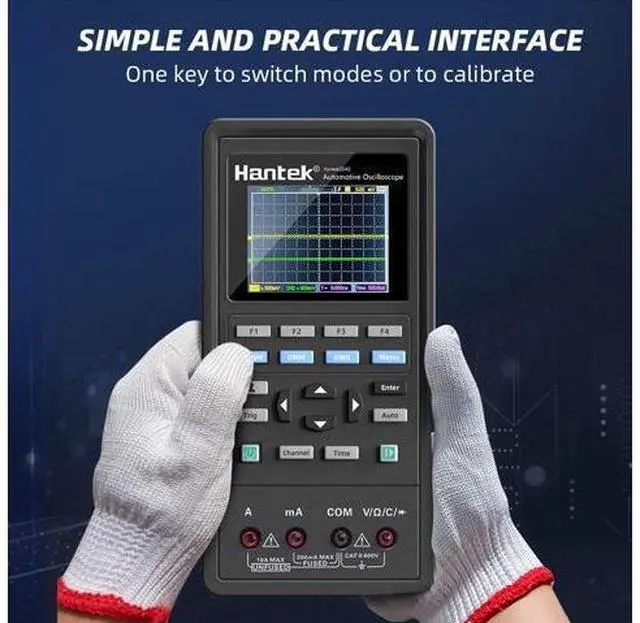 Alt view image 4 of 7 - Hantek 2C42 Handheld Oscilloscope Multimeter 2 in 1 Multifunction Tester 2CH+DMM 40MHz Scope