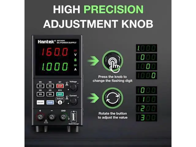 Alt view image 2 of 7 - Hantek HDP1160V4S Programmable DC Power Supply 160V 4A 10mV/1mA 4-Digits Display Input 230V/115V Storage Functions up to 10 Groups