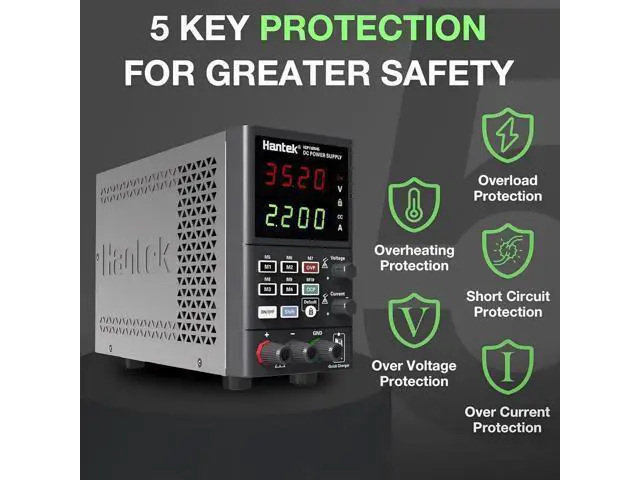 Alt view image 3 of 7 - Hantek HDP1160V4S Programmable DC Power Supply 160V 4A 10mV/1mA 4-Digits Display Input 230V/115V Storage Functions up to 10 Groups