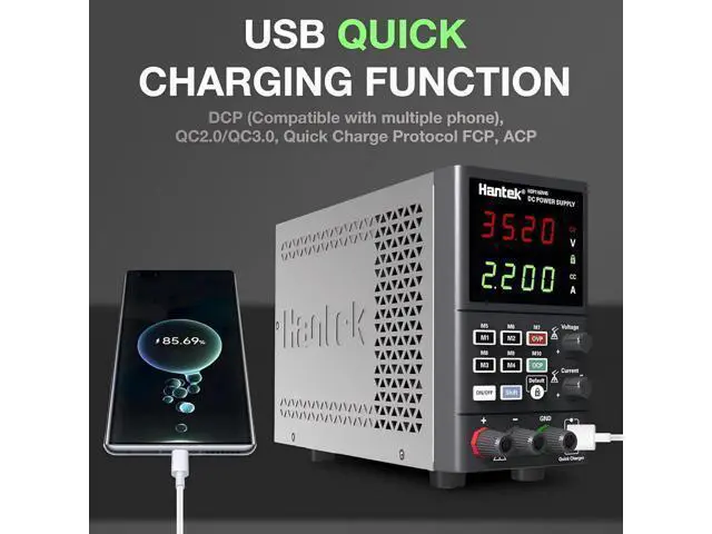 Alt view image 4 of 7 - Hantek HDP1160V4S Programmable DC Power Supply 160V 4A 10mV/1mA 4-Digits Display Input 230V/115V Storage Functions up to 10 Groups
