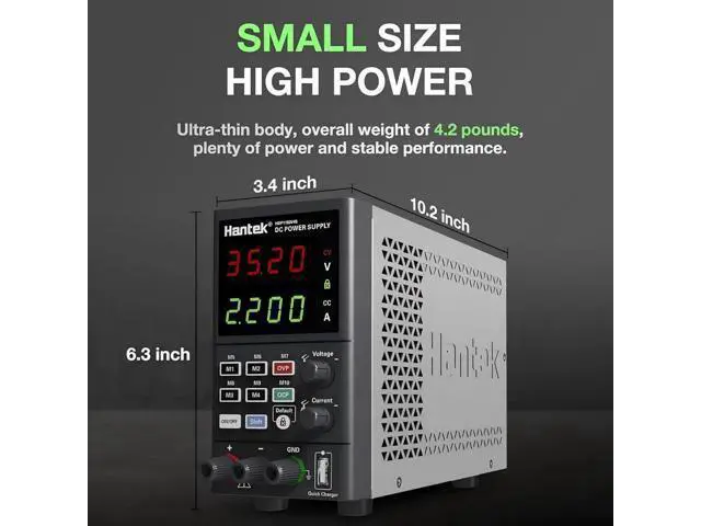 Alt view image 6 of 7 - Hantek HDP1160V4S Programmable DC Power Supply 160V 4A 10mV/1mA 4-Digits Display Input 230V/115V Storage Functions up to 10 Groups