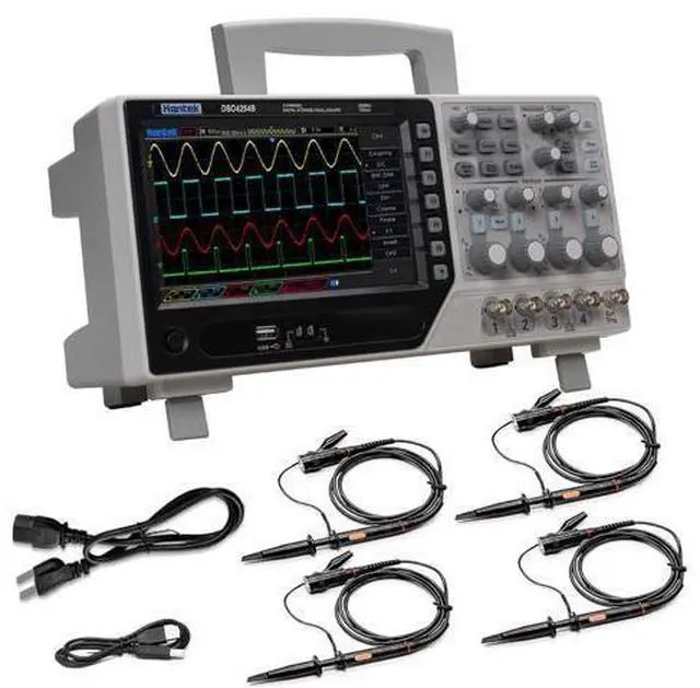 Main image of Hantek DSO4254B 4-Channel 250MHz Digital Oscilloscope with 1GSa/s Real-Time Sampling, Serial Protocol Decode, Built-in DVM, USB Storage and SCPI Remote Control