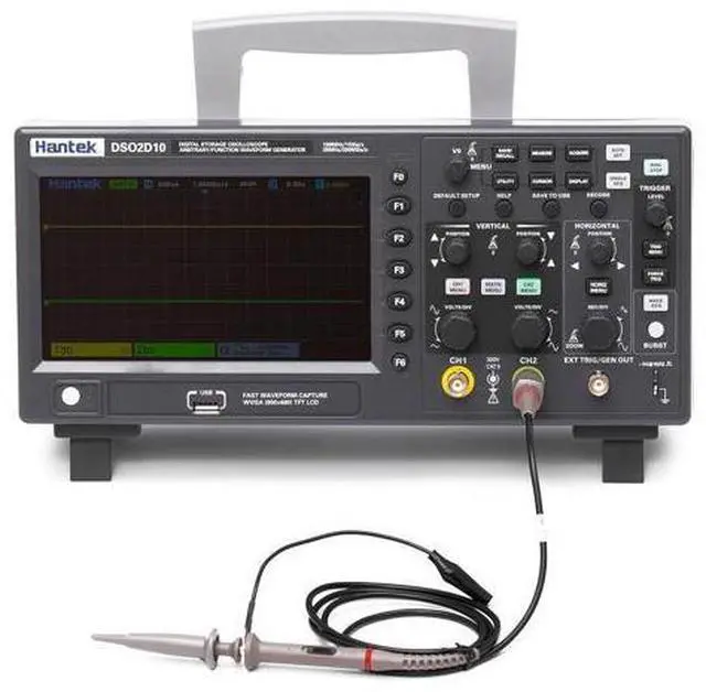 Alt view image 2 of 6 - Hantek DSO2D10 Digital Storage Oscilloscope 100MHz Bandwidth 2CH Dual Channel 1GSa/s 8M Memory Depth with 1CH Waveform Generator