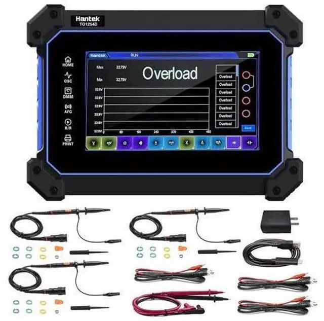 Main image of TO1254D Hantek Oscilloscope 250MHz Bandwidth 4+1CH Tablet Oscillograph 3 in 1 Function 25MHz Waveform Generator with Digital Multimeter 7 Touchable LCD (4+1CH/250MHz/TO1254D)