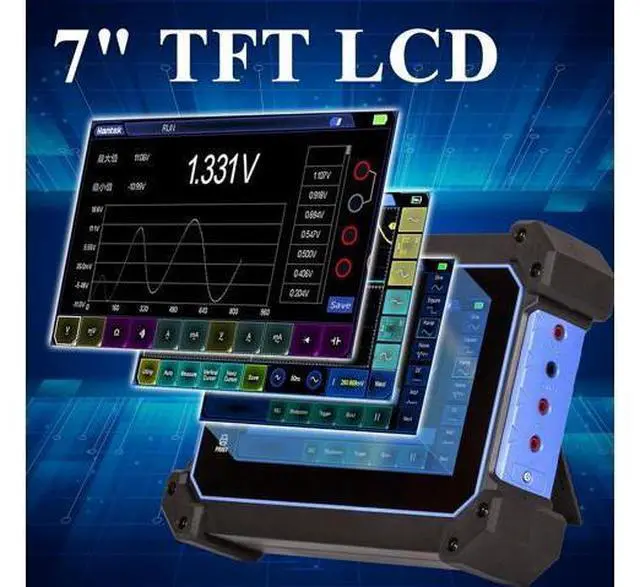 Alt view image 4 of 6 - TO1254D Hantek Oscilloscope 250MHz Bandwidth 4+1CH Tablet Oscillograph 3 in 1 Function 25MHz Waveform Generator with Digital Multimeter 7 Touchable LCD (4+1CH/250MHz/TO1254D)