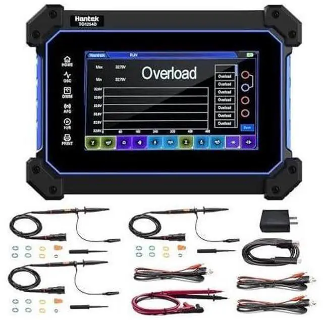 Main image of Hantek TO1254D 4-Channel Oscilloscope 250MHz Bandwidth 1 GSa/s Sampling Rate 7-Inch Touchscreen Portable and Movable Signal Source + 4000-Point Multimeter