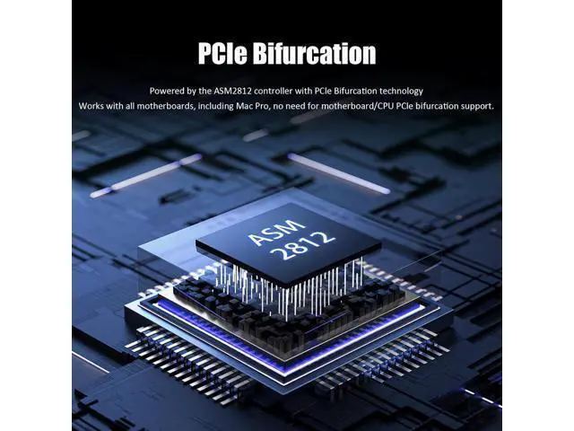 Alt view image 4 of 7 - SF22 2-Port SFF-8643(Mini-SAS HD) to PCIE 3.0 X4 Adapter Card with PCIe Bifurcation Function, Regular and Low-profible Bracket