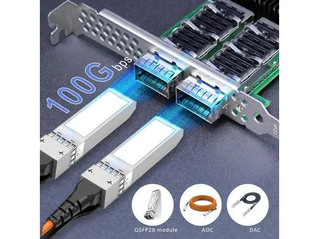 Alt view image 3 of 7 - GLOTRENDS ST7338 Dual Port 100GbE QSFP28 PCIe 3.0 x16 Network Adapter Card, Mellanox ConnectX-5, RDMA (RoCE), for Cloud H-PC Storage