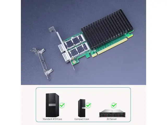 Alt view image 5 of 7 - GLOTRENDS ST7338 Dual Port 100GbE QSFP28 PCIe 3.0 x16 Network Adapter Card, Mellanox ConnectX-5, RDMA (RoCE), for Cloud H-PC Storage