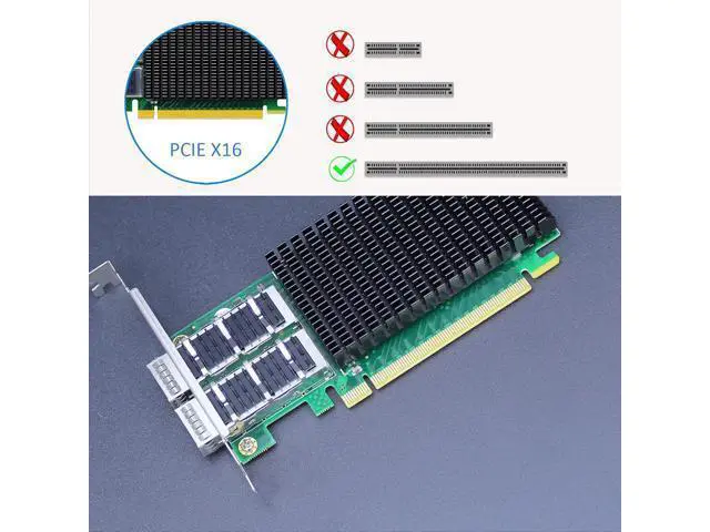 Alt view image 6 of 7 - GLOTRENDS ST7338 Dual Port 100GbE QSFP28 PCIe 3.0 x16 Network Adapter Card, Mellanox ConnectX-5, RDMA (RoCE), for Cloud H-PC Storage
