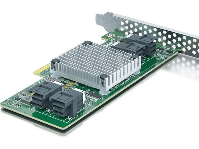 Alt view image 3 of 3 - PCIe 3.0 x8 to Quad Port SFF-8643 U.2 NVMe SSD PCIe Switch Adapter, PEX8724 Controller Supports Non-Bifurcation, Quad-Port Host Card for Multi-Drive Expansion, Only Includes Full-Height Bracket