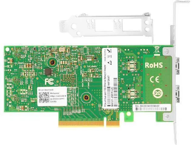 Alt view image 4 of 6 - 10GbE NIC Card for Mellanox MCX4121A-XCAT, PCIe 3.0 x8 10Gb Ethernet NIC with Mellanox ConnectX-4 Chipset, Dual SFP+ Network Card Support RDMA