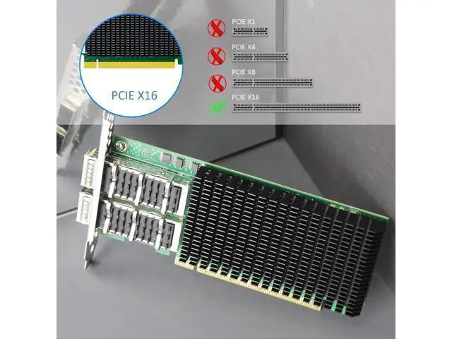 Alt view image 6 of 7 - GLOTRENDS ST7336 Dual Port QSFP28 InfiniBand and Ethernet VPI Adapter Card, EDR IB (100Gb/s) or Ethernet 100Gb, PCIe 3.0 x16, InfiniBand & RoCE RDMA