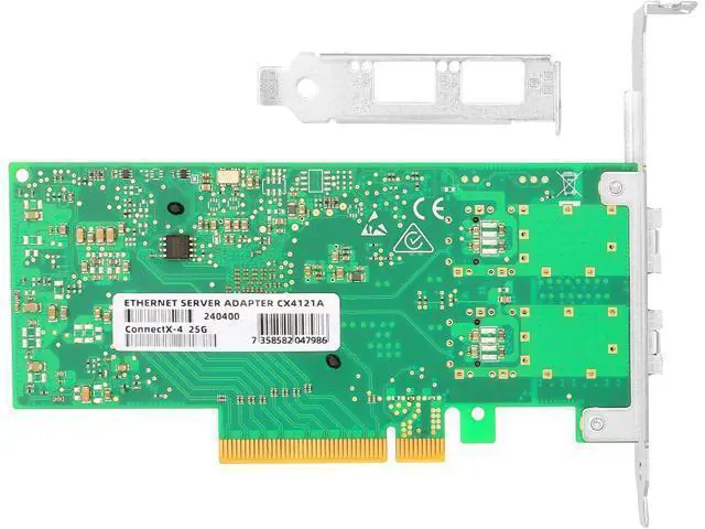 Alt view image 4 of 6 - 25GbE NIC Card for Mellanox MCX4121A-ACAT, PCIe 3.0 x8 25Gb Ethernet NIC with Mellanox ConnectX-4 Lx Chipset, Dual SFP28 Network Card Support RDMA