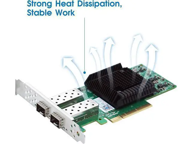 Alt view image 2 of 6 - 25GbE NIC Network Card Compatible with Mellanox ConnectX-4,Dual-SFP28 Ports PCI Express 3.0 X8 Ethernet Adapter