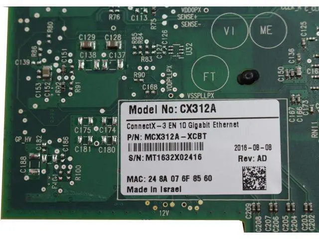 Alt view image 2 of 3 - Mellanox ConnectX-3 10Gb CX312A Ethernet Network Card MCX312A-XCBT Low Profile