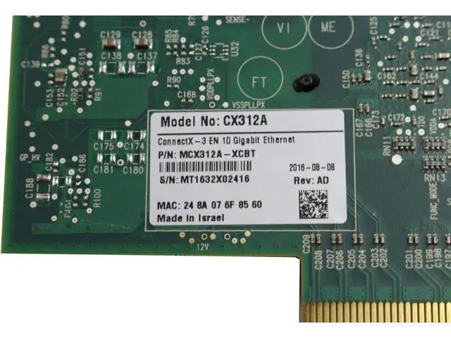 Alt view image 3 of 3 - Mellanox ConnectX-3 10Gb CX312A Ethernet Network Card MCX312A-XCBT Low Profile