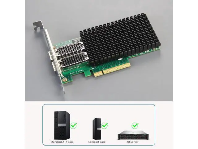 Alt view image 5 of 7 - GLOTRENDS ST7369 Dual Port 25GbE SFP28 PCIe 3.0 x8 Network Adapter Card, Mellanox ConnectX4 Lx, RDMA (RoCE)