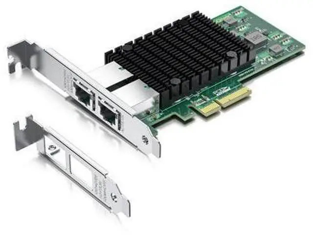 Main image of 10Gb PCI-E NIC Network Card, Dual Copper RJ45 Port, with Intel X550-AT2 Controller, PCI Express Ethernet LAN Adapter Support Windows Server/Linux/ESX, Compare to Intel X550-T2