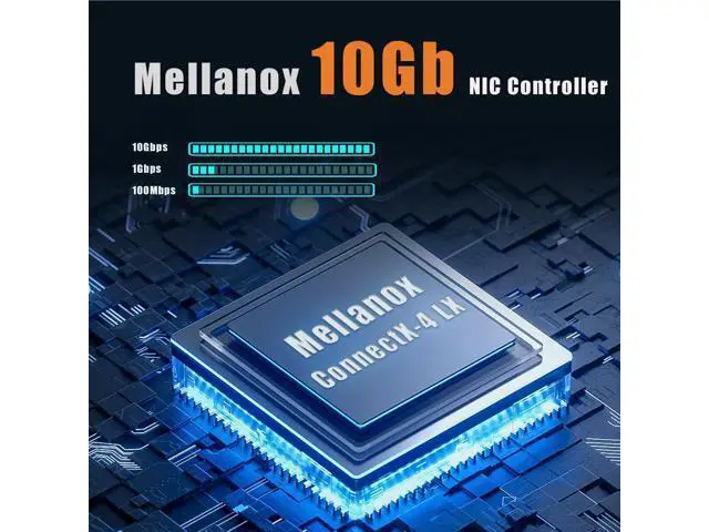 Alt view image 4 of 7 - GLOTRENDS ST7380 Quad Port 10GbE SFP+ PCIe 3.0 x16 Network Adapter Card, Mellanox ConnectX4 Lx, RDMA (RoCE), PCIe Bifurcation x8/x8 Required