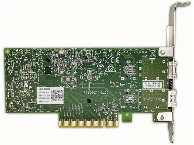 Alt view image 3 of 5 - 10Gb Ethernet Network Adapter MCX4121A-XCAT with Mellanox CX4 Lx EN Chipset, 10GbE NIC Dual-Port SFP28 PCIe3.0 x8, Support Windows/Linux/VMare