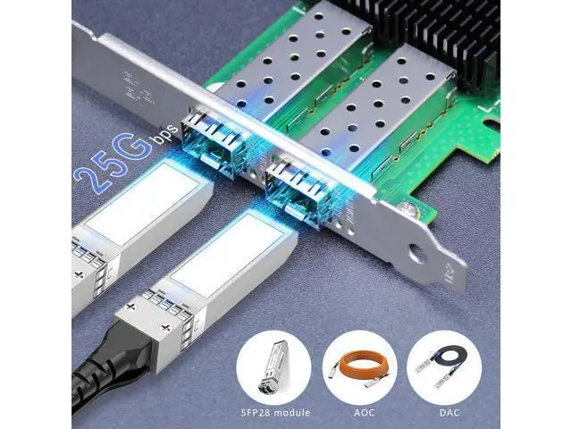 Alt view image 3 of 7 - GLOTRENDS ST7337 Dual Port 25GbE SFP28 PCIe 3.0 x8 Network Adapter Card, Mellanox ConnectX-5, RDMA (RoCE), for Cloud H-PC Storage