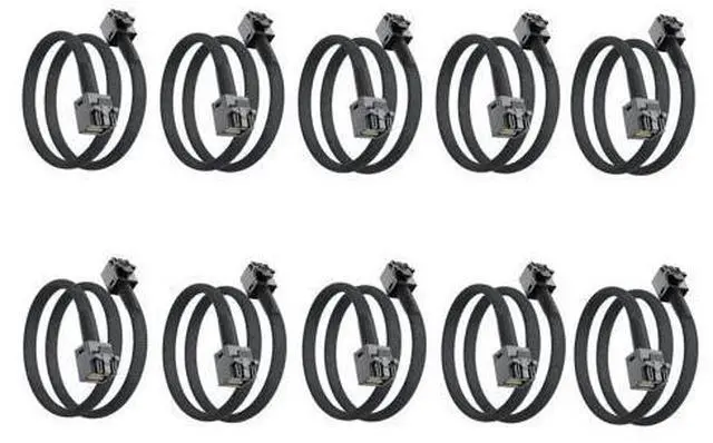 Main image of SFF-8643 to SFF-8643 12G Internal Mini SAS HD Cable, with Sideband, for NVMe Backplane/RAID Card, Hot-Swap & SATA Compatibility, 100-Ohm, 0.5m/1.6ft, 10-Pack