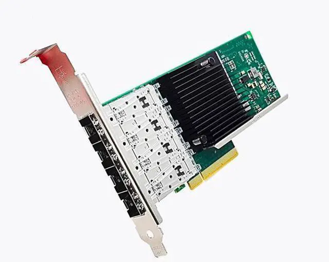 Alt view image 2 of 6 - 10Gb PCI-E NIC Network Card 10G Quad-Port SFP+ Ethernet Converged LAN Adapter CNA Compatible with X710-DA4 PCI Express 3.0 x8/x16 Networking Server Support Windows/Linux/VMware