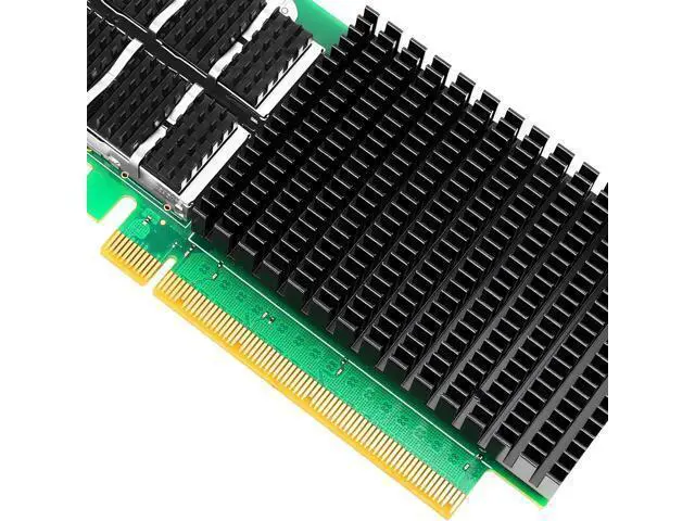 Alt view image 6 of 6 - 100GbE NIC Card for Mellanox MCX516A-CCAT, PCIe 3.0 x16 100Gb Ethernet NIC with Mellanox ConnectX-5 En Chipset, Dual QSFP28 Network Card Support RDMA