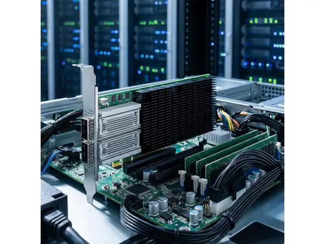 Alt view image 6 of 7 - 100GbE NIC Card for Mellanox MCX456A-ECAT, PCIe 3.0 x16 100Gb VPI Ethernet NIC with Mellanox ConnectX-4 Chipset, Dual QSFP28 IB Network Card Support RDMA