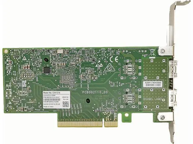 Alt view image 4 of 5 - 10GbE Network Adapter MCX4121A-XCAT with Mellanox CX4 Lx EN Chipset, 10Gigabit Ethernet Card NIC Dual SFP28 Port PCIe3.0 x8, Support Windows/Linux/VMare