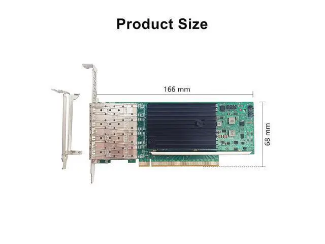 Alt view image 2 of 6 - 25G Network Card, 4-Port SFP28 Adapter, PCIe 4.0 x16, SR-IOV/RDMA/DPDK, for Windows/Linux/VMware Server E810 Controller Inside
