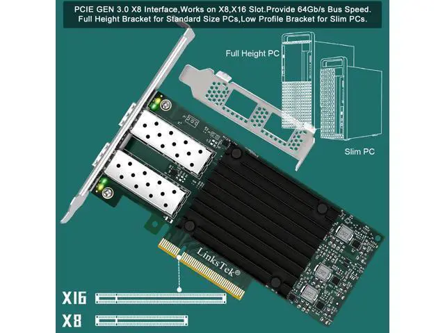 Alt view image 7 of 7 - Dual 25Gb/s SFP28 Fiber Port Intelligent RDMA Ethernet Adapter for Virtualization and Storage Servers, Mellanox ConnectX-4 Lx EN MT27711A0 Ethernet Controller, 2X 25GbE PCIE 3.0 x8 NIC Card (CX4121A)