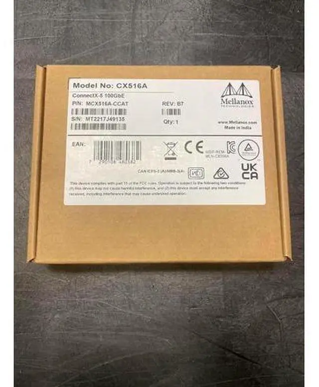 Alt view image 2 of 2 - Mellanox MCX516A-CCAT ConnectX-5 EN Network Interface Card, 100GbE Dual-Port QSFP28, PCIe3.0 x 16