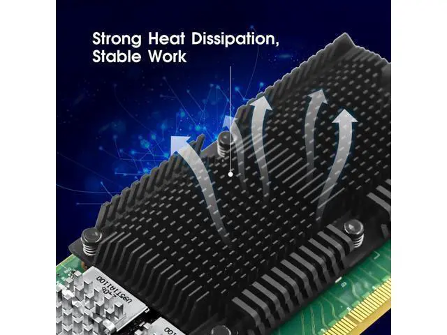 Alt view image 2 of 7 - 100GbE Network Adapter Compatible with Mellanox ConnectX-5 Ex, PCIe 4.0(16GT/s) x16 Ethernet NIC, Dual QSFP28 Infiniband Network Card Compare to MCX556A-EDAT