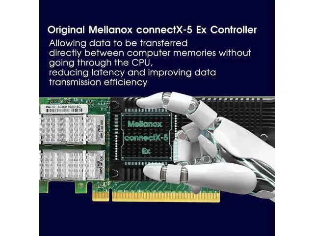 Alt view image 3 of 7 - 100GbE Network Adapter Compatible with Mellanox ConnectX-5 Ex, PCIe 4.0(16GT/s) x16 Ethernet NIC, Dual QSFP28 Infiniband Network Card Compare to MCX556A-EDAT
