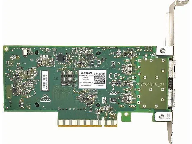 Alt view image 3 of 5 - 10/25GbE NIC with Mellanox CX-5 EN Chipset MCX512A-ACUT, Dual SFP28 Port PCIE3.0 x8, 25G Ethernet Network Adapter Card Support Windows/Linux/VMare/OFED, UEFI Enable