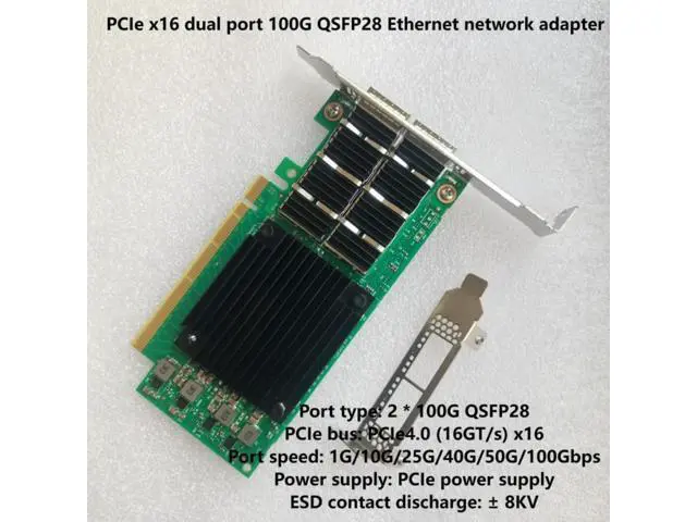 Alt view image 7 of 7 - 100GbE Network Adapter with Mellanox ConnectX-5 Ex Chipset, PCIe 4.0(16GT/s) x16 Ethernet NIC, Dual QSFP28 Infiniband Network Card Compare to MCX556A-EDAT