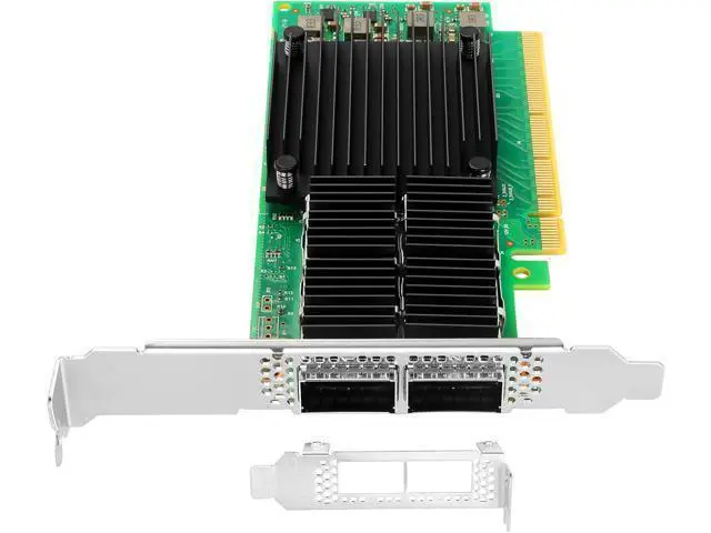 Alt view image 2 of 6 - 100GbE NIC Card for Mellanox MCX556A-EDAT, PCIe 4.0 x16 100Gb Ethernet NIC with Mellanox ConnectX-5 VPI Chipset, Dual QSFP28 EDR IB Network Card Support RDMA